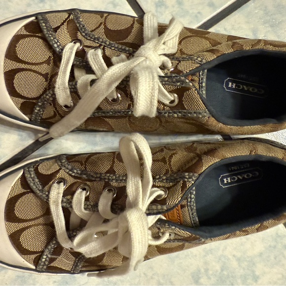 Coach Tan and White Athletic Shoes - Picture 1 of 2